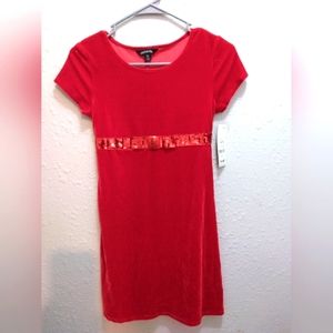 George girl's red velvet holiday dress
